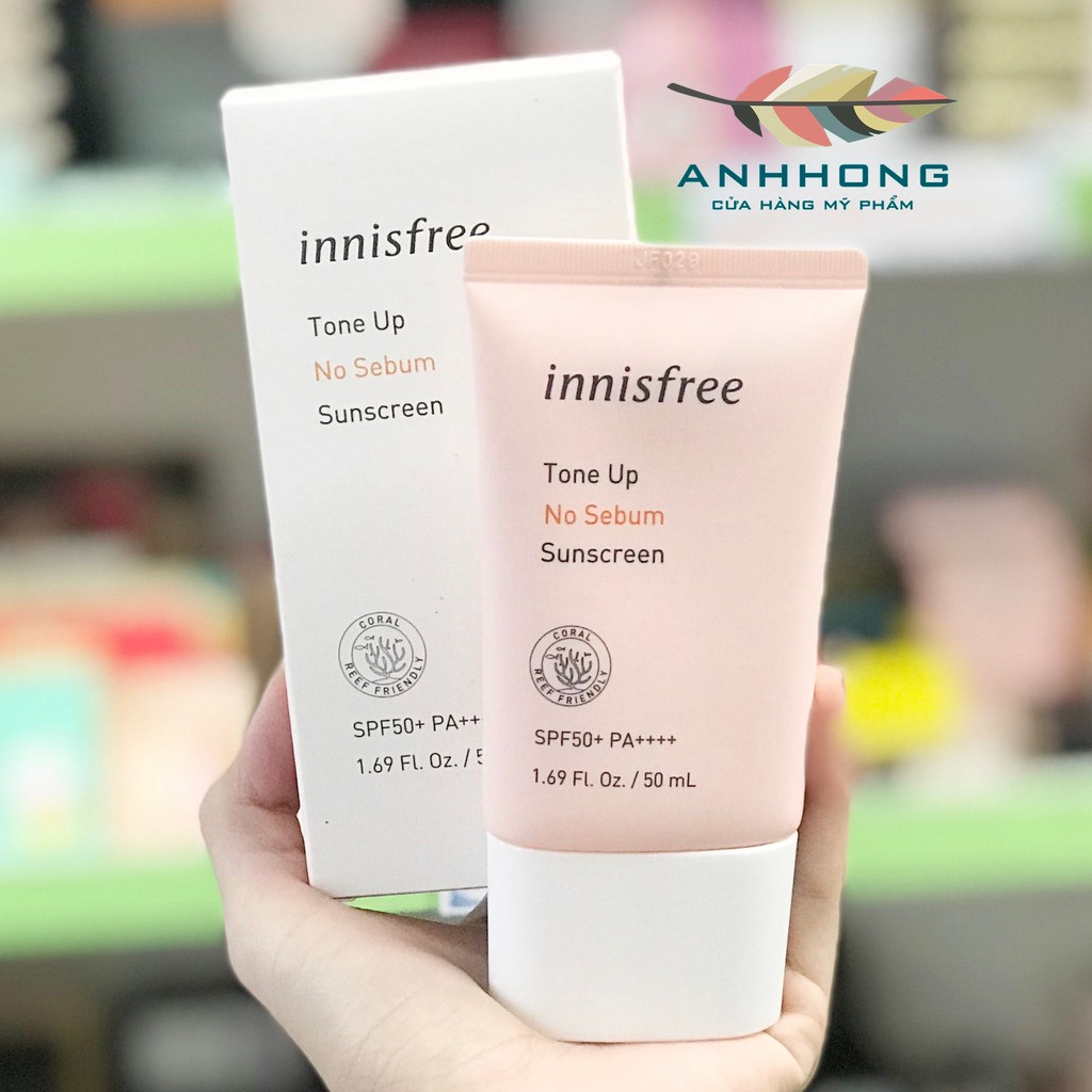 Kem chống nắng kiềm dầu Innisfree Tone Up No Sebum Sunscreen 50ml SPF 50+ PA ++++