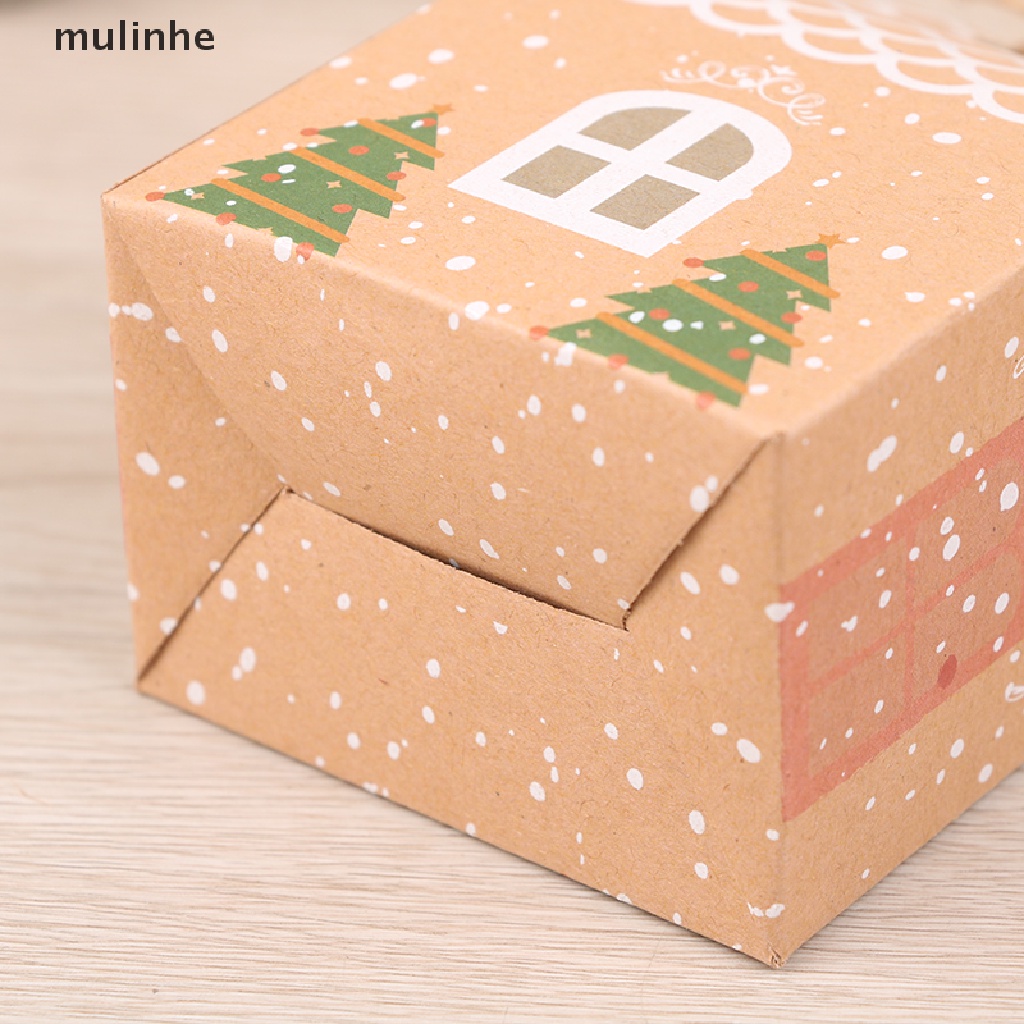Set 5 Hộp Đựng Kẹo Hình Ngôi Nhà Giáng Sinh DIY