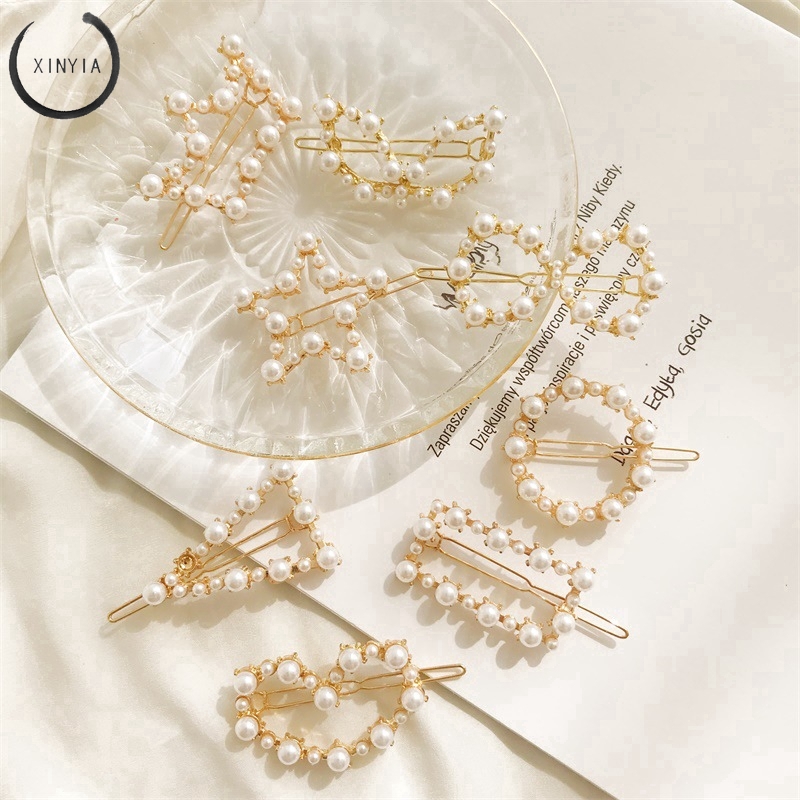 Kẹp tóc đính ngọc trai phong cách Hàn Quốc cho nữ