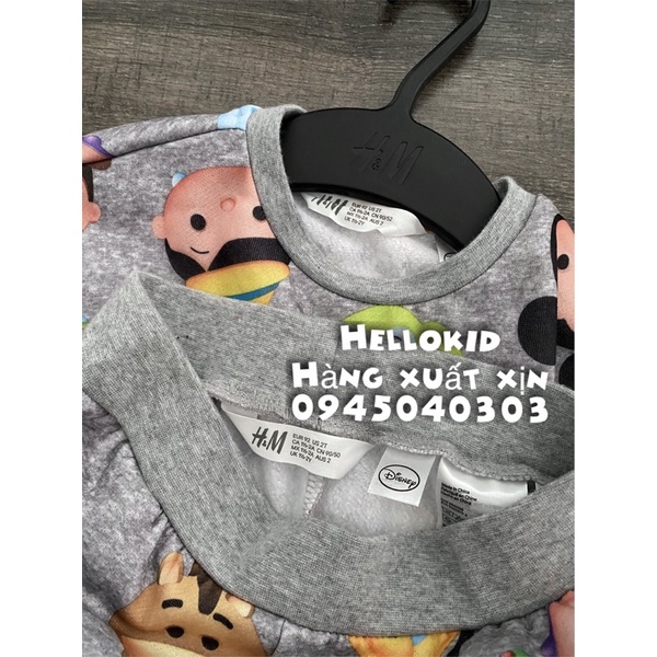 Bộ nỉ hoạt hình ngộ nghĩnh bé trai và bé gái ( fom to)