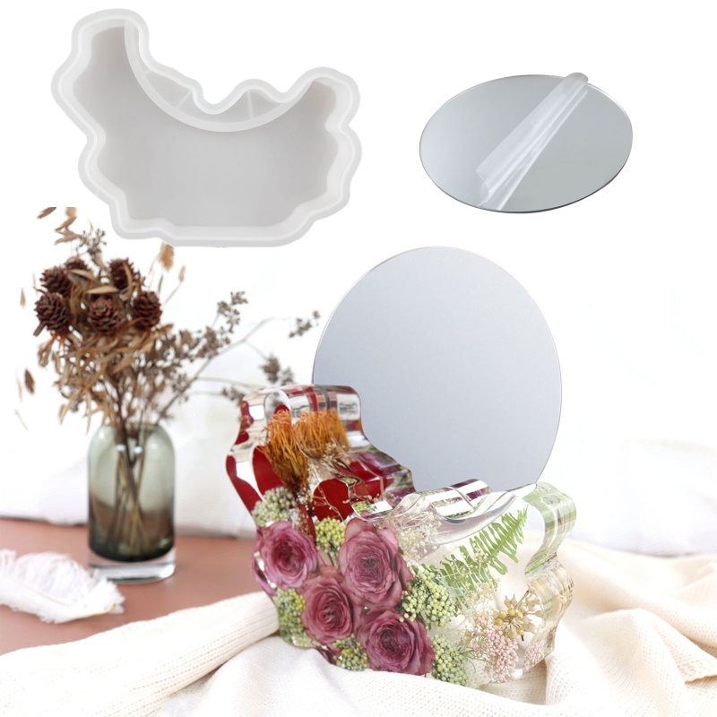 Khuôn Silicone Làm Gương Trang Điểm Hình Học Diy