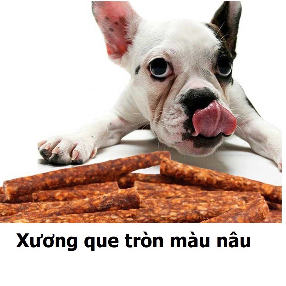 (Túi 10 cái) Đồ ăn thưởng cho chó dạng xương que tròn thức ăn cho chó thiếu canxi ngứa răng hôi miệng