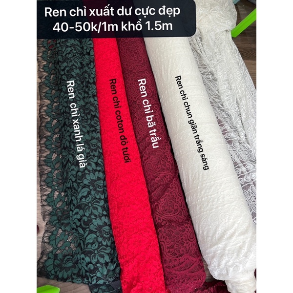 Vải Ren hoa  , ren chun, ren đính hạt siêu đanh đẹp May váy - May áo dài rất hợp