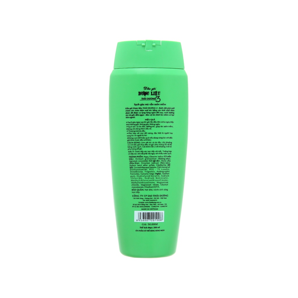 Dầu gội dược liệu Thái Dương 3 - Dây 10 gói/ Chai 200 ml