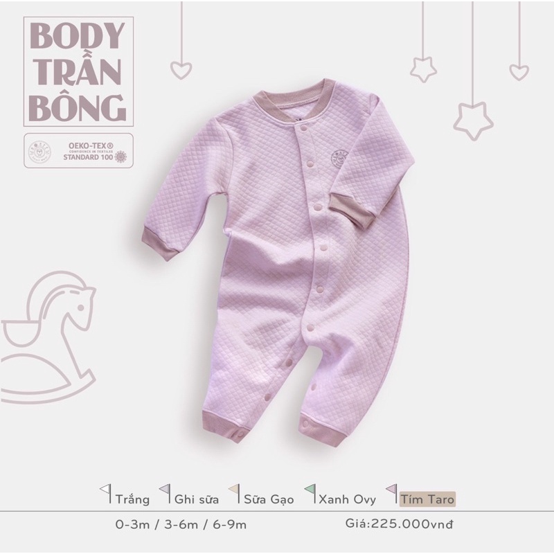 Hrnee! Bộ body trần bông siêu mềm siêu ấm cho bé 0-9m!