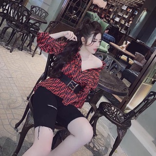 Sơmi hoạ tiết FD bigsize