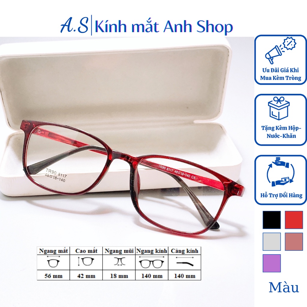 Kính vuông nhựa dẻo thời trang nam nữ nhiều màu sắc 8117