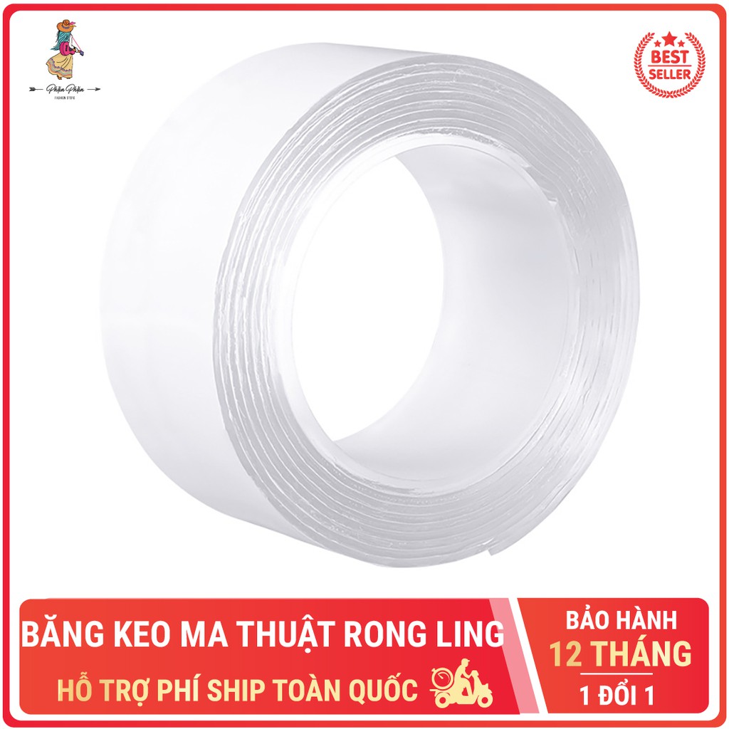 Băng keo 2 mặt RONGLING miếng dán ma thuật Nano siêu bám dính nhiều bề mặt Phặn Phặn