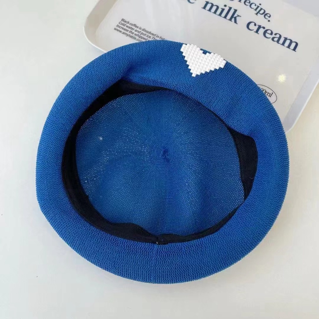 Mũ Beret Phối Lưới Mỏng Thoáng Khí Thời Trang Xuân Hè Phong Cách Họa Sĩ Mới Cho Nữ