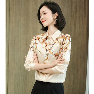 HÀNG NHẬP - ÁO SƠ MI NỮ LỤA HOA CÔNG SỞ THANH LỊCH - KBT13280