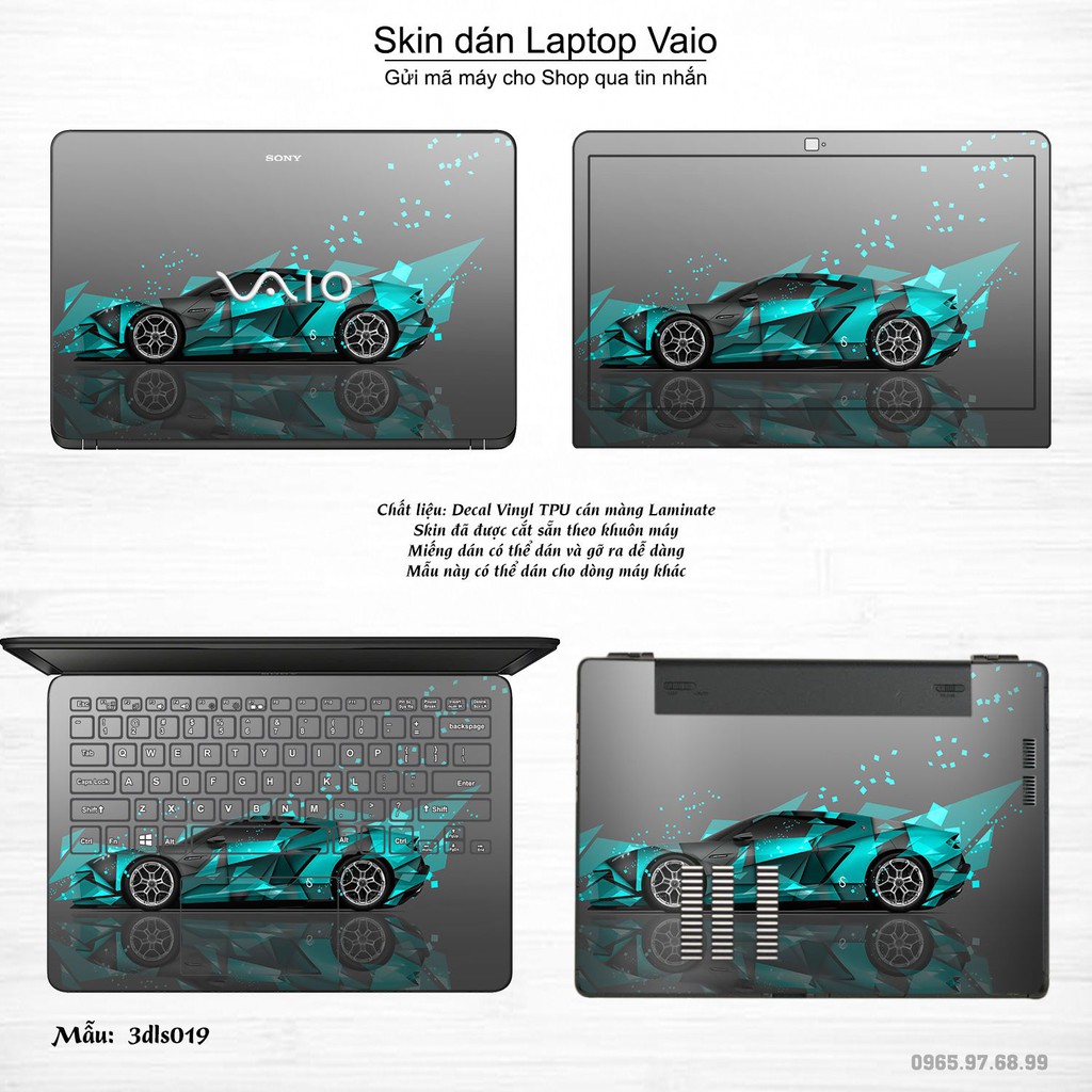 Skin dán Laptop Sony Vaio in hình 3D Image (inbox mã máy cho Shop)