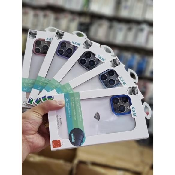 [ Chính hãng 13 |  13 Pro | 13 Pro Max - Ốp Iphone X&amp;M Crystal dẻo silicon bảo vệ camera si màu lưng trong chống sốc