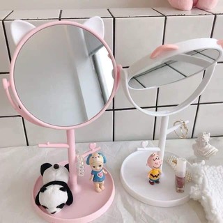 [VIDEO + ẢNH THẬT]Gương tai mèo,tai thỏ,tai gấu,tuần lộc - Gương công chúa để bàn cute