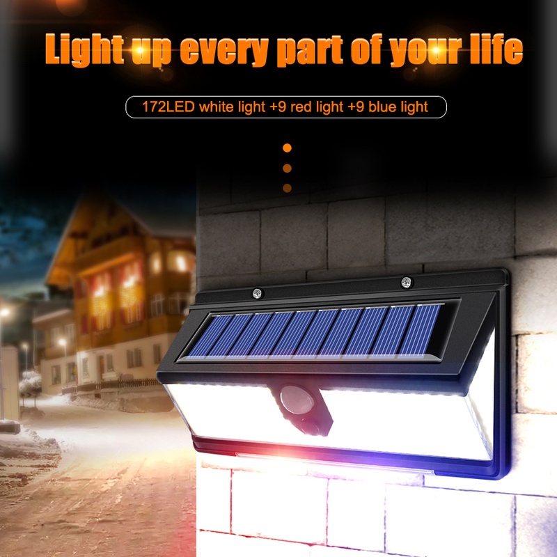 Đèn Led An Ninh Gắn Tường Cảm Biến Năng Lượng Mặt Trời Chống Thấm Nước Trang Trí Hành Lang Sân Vườn
