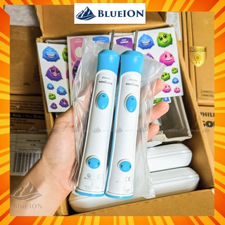 [Hàng Mỹ] Bộ đôi bàn chải điện trẻ em Philips Sonicare for Kids Rechargeable Electric Toothbrush HX6325/70 (màu xanh Aqu