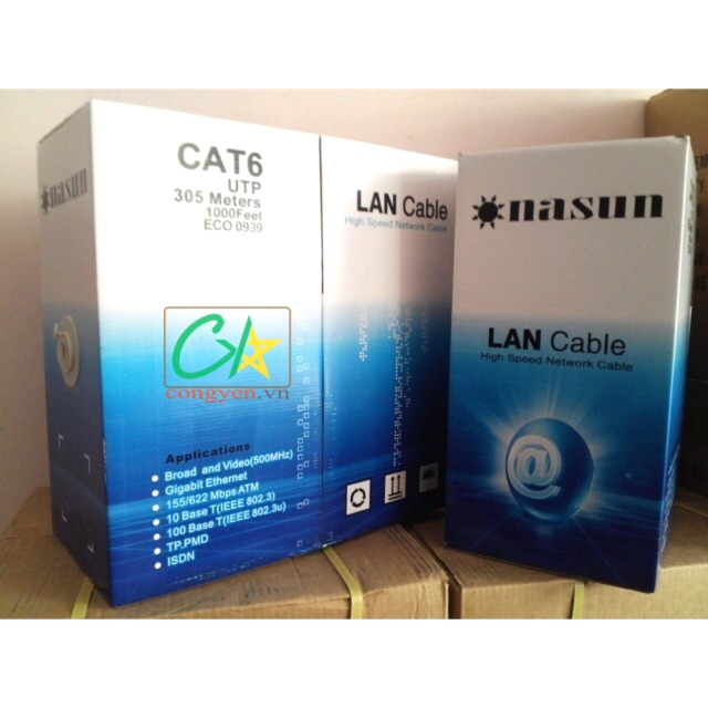 1m Dây mạng UTP Cat6 Nasun ECO 0939 nhập khẩu chính hãng miễn phí bấm đầu từ 5m
