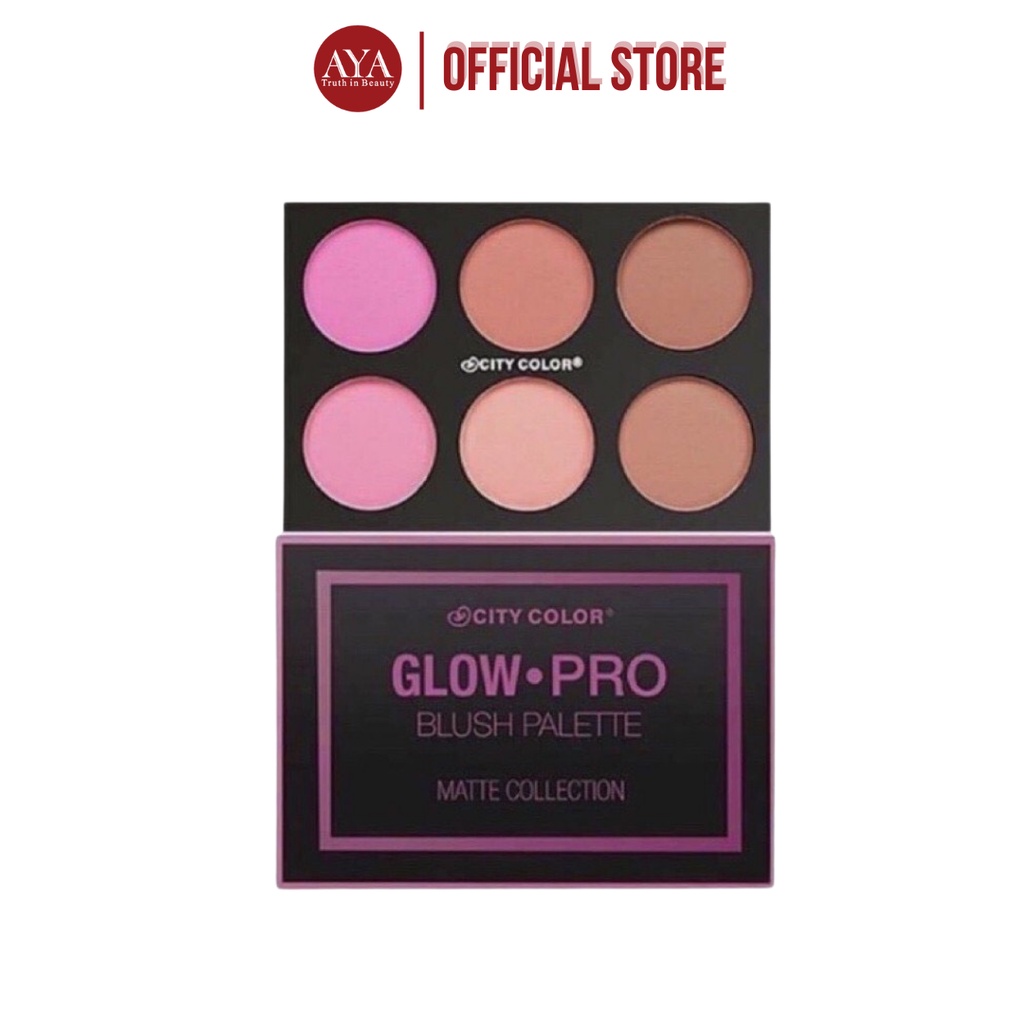 Bảng Má Hồng CITY COLOR Glow Pro Matter Collection 6 ô