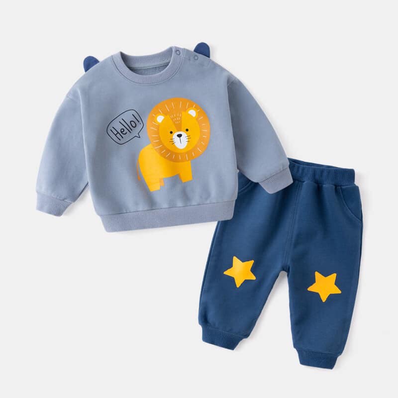 Bộ Thu Đông Cho Bé Trai Và Bé Gái Hình Thú Chất Liệu Nỉ Bông Từ 8 Đến 28 Kg Ken Store