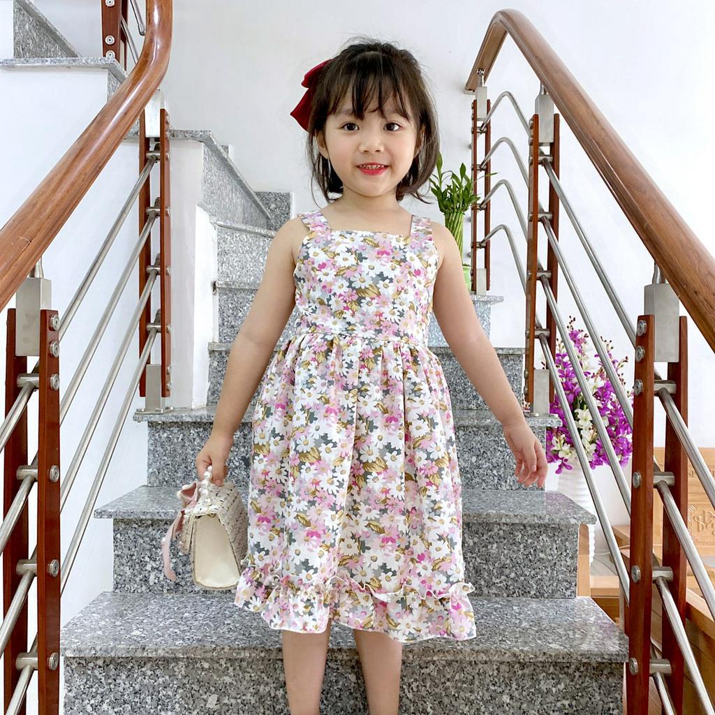 VÁY HÈ BÉ GÁI HOA NHÍ 2 DÂY MÃ D3 [ ẢNH THẬT  SHOP TỰ CHỤP] [ YUMI'S KID ]