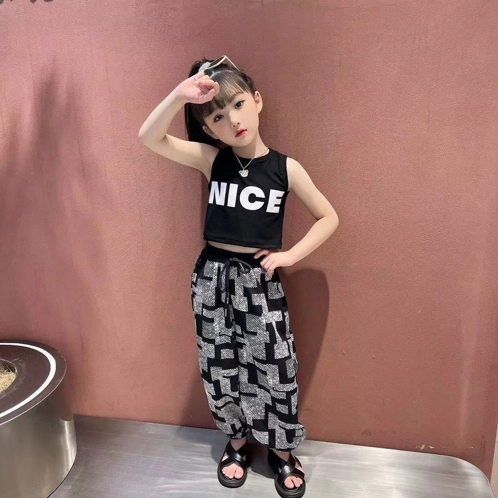 Bộ Đồ Thể Thao Phong Cách Đường Phố Hàn Quốc Thời Trang Mùa Hè Mới Cho Bé Gái