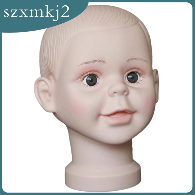 Mô Hình Đầu Ma Nơ Canh Bằng Nhựa PVC Trưng Bày Tóc Giả / Mắt Kính / Mũ Cho Bé szxmkj2