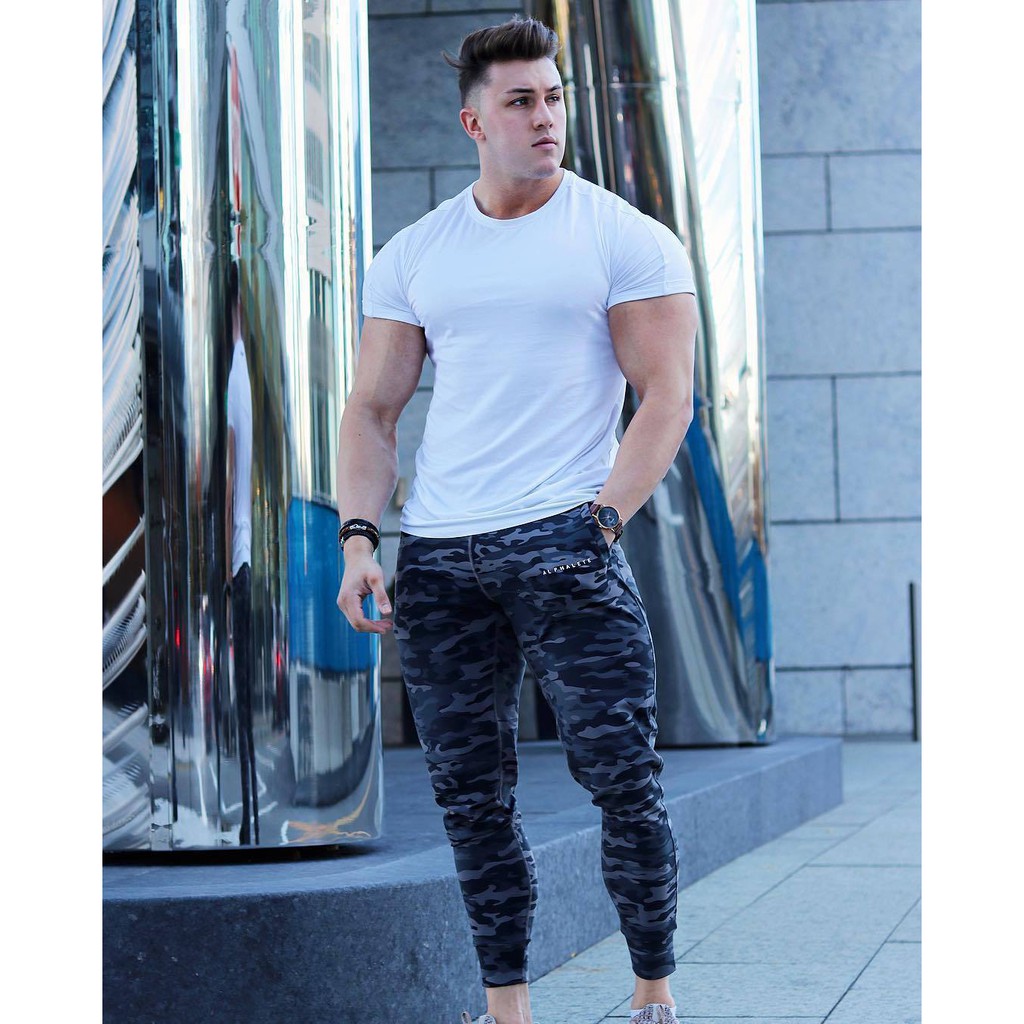 Quần Jogger Nam Tập Gym ALPHA Chất Nỉ Thun Cotton Cao Cấp Co Dãn 4 Chiều