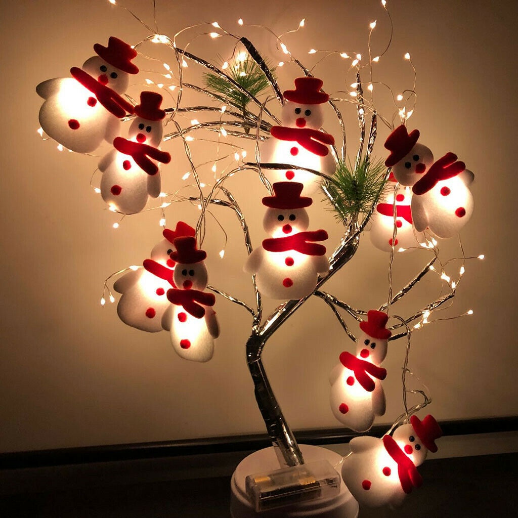 Dây Đèn LED Hình Người Tuyết / Nai Sừng Tấm Trang Trí Sân Vườn Dịp Giáng Sinh