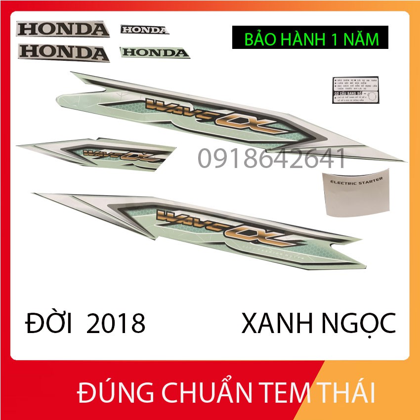 [CHUẨN TEM THÁI] BỘ TEM 3 LỚP HÀNG XỊN CHO WAVE ANPHA ĐỜI 2018 - MÀU XANH DƯƠNG