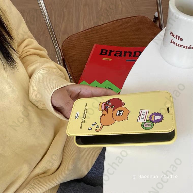 Bao Da Điện Thoại Nắp Lật In Hình Mèo Kitty Cho Iphone 13 12pro 11 XR Max 7 8plus