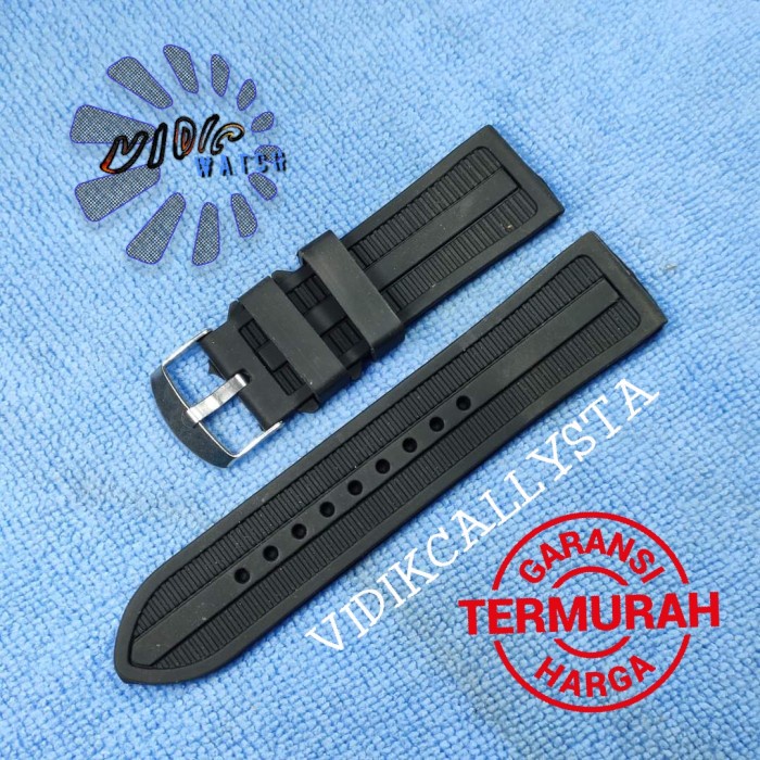 Dây Đồng Hồ Đeo Tay Bằng Cao Su Màu Đen 24mm 2.4cm 24mm
