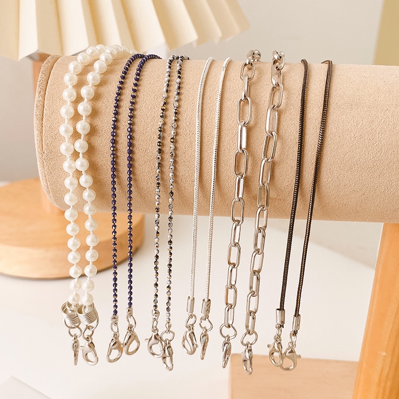 Dây đeo khẩu trang đính ngọc trai nhân tạo chống thất lạc tiện dụng cho nữ