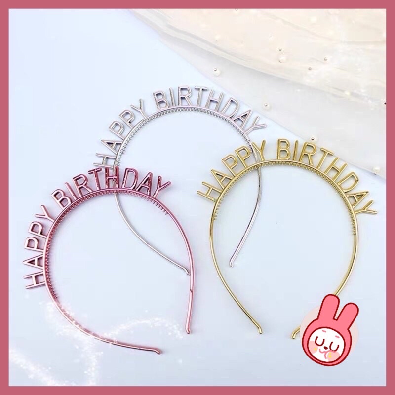 Bờm, băng đô, xược cài tóc happy birthday ánh kim sinh nhật hàn quốc