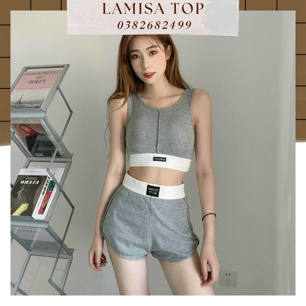 Bộ Đồ Tập, Bộ Quần Áo Tập Gym Áo Ba Lỗ Quần Đùi ĐH9888