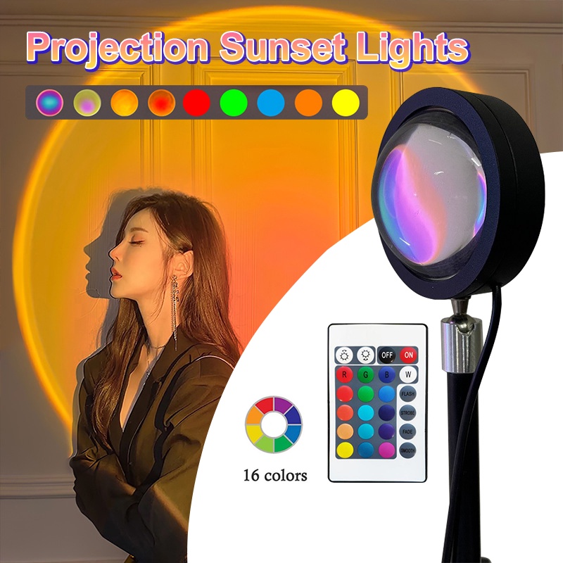 Đèn Hoàng Hôn, Đèn led sống ảo, Đèn chiếu hoàng hôn bóng led trang trí, 16 màu thích hợp chụp ảnh, quay video livestream