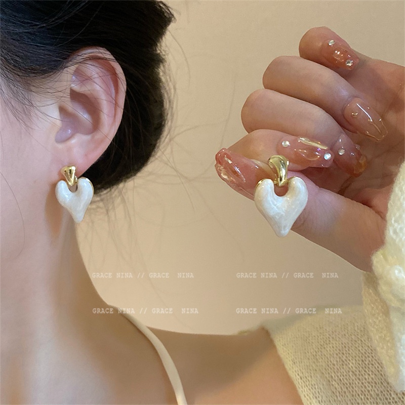 Bông Tai Hình Trái Tim Nhỏ Giọt Thiết Kế Đơn Giản Thời Trang 2022