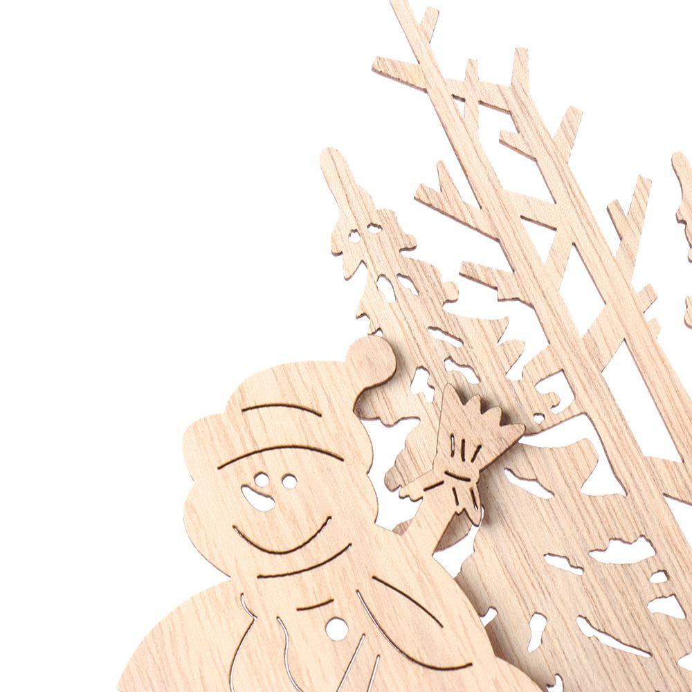 MAG 1 Bộ Đồ Trang Trí Giáng Sinh Bằng Gỗ Hình Người Tuyết Nai Sừng Tấm DIY