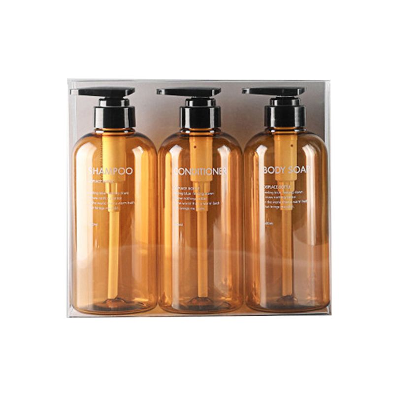 Set 3 Chai Rỗng 500ml Đựng Dầu Gội Sữa Tắm Dạng Nhấn Tiện Dụng
