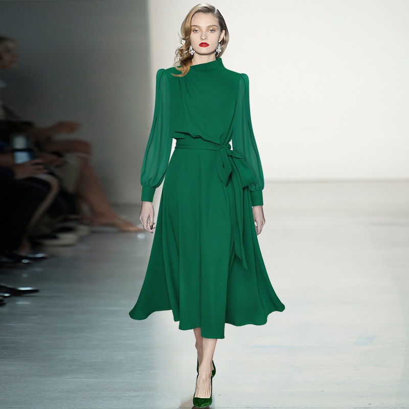Đầm Voan Dài Tay Màu Sắc Thời Trang 2022