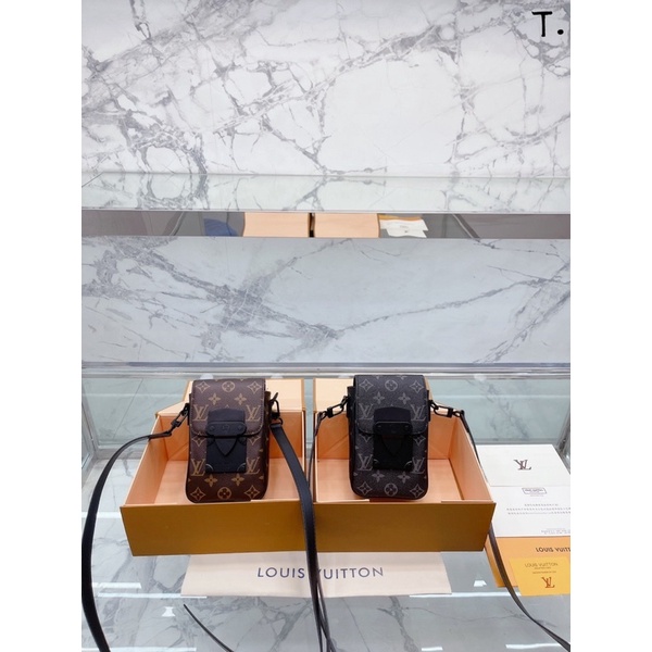 💥HÀNG 1:1💥Túi hộp L.V. mini đeo chéo vai FULLBOX_Túi L.V. nắp cài vân hoa da thật nhập khẩu New