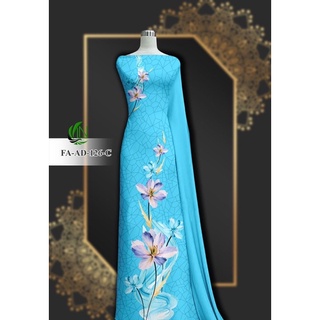 Vải áo dài trắng in hoa