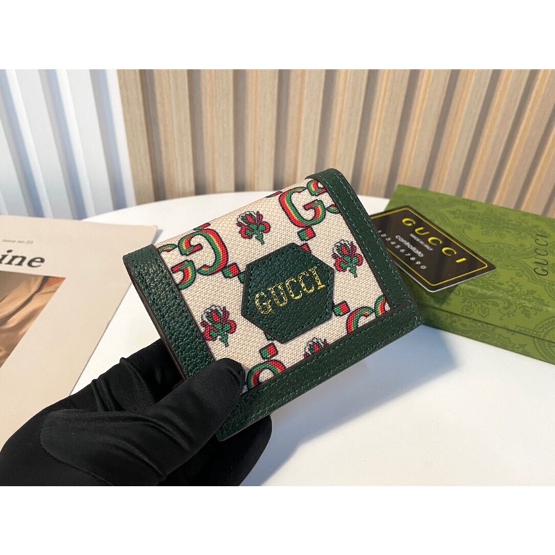 Ví gập mini nhiều ngăn cao cấp thương hiệu Gucci GC/GG da thật
