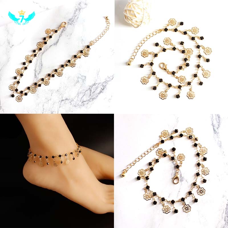 Lắc Chân Hình Hoa Mận Đính Đá Thời Trang Cho Nữ