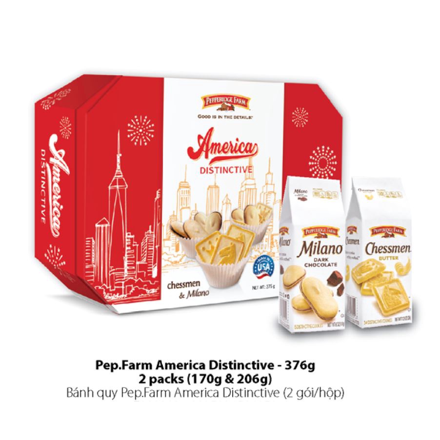 Hộp bánh quy pepperidge farm america distinctive 376g