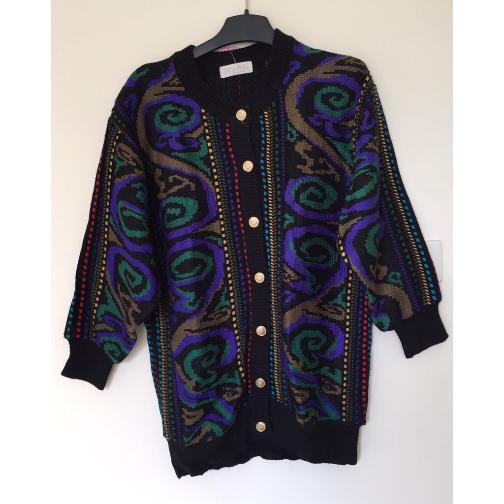 Áo khoác len họa tiết