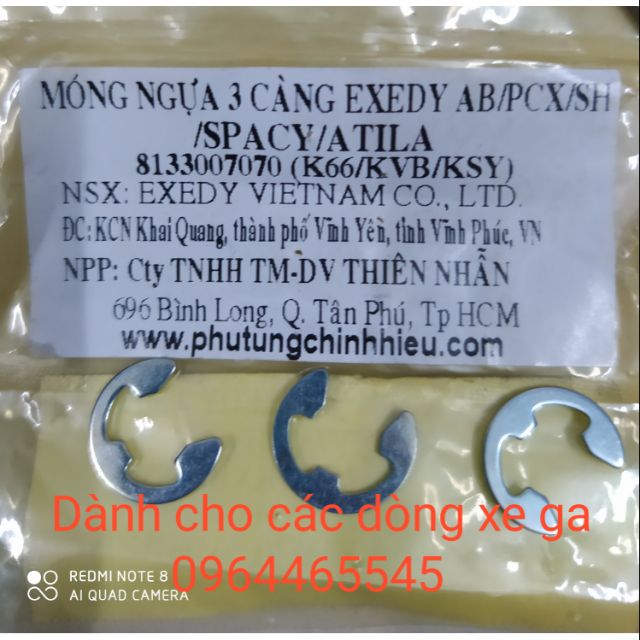 Phe _ Móng ngựa 3 càng dành cho các dòng xe ga hàng chính hiệu Exedy , hàng cấp hãng Honda,Yamaha, Suzuki Piaggio,SYM