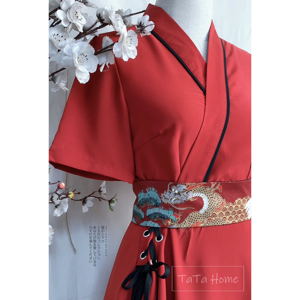 Seikaku Dress - Đầm Yukata Vạt Chéo Thắt Dây | BigBuy360 - bigbuy360.vn