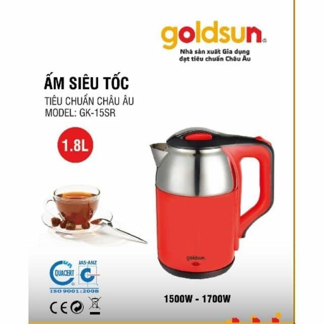[TP.HCM] Ấm Đun Siêu Tốc 2 Lớp Goldsun