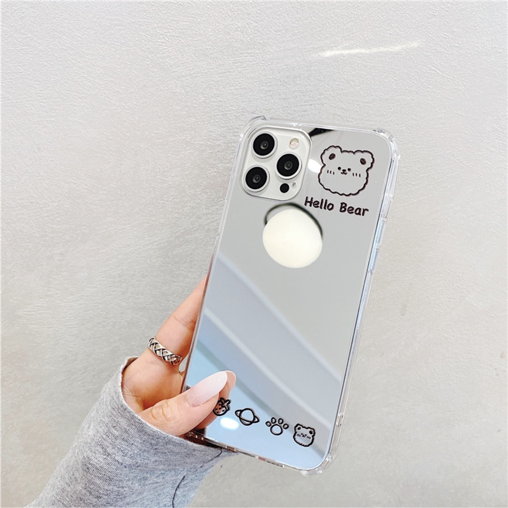 Ốp lưng gương chống sốc Bear cực xinh cho nhiều dòng máy của Iphone/samsung/oppo/realme/vivo/xiaomi