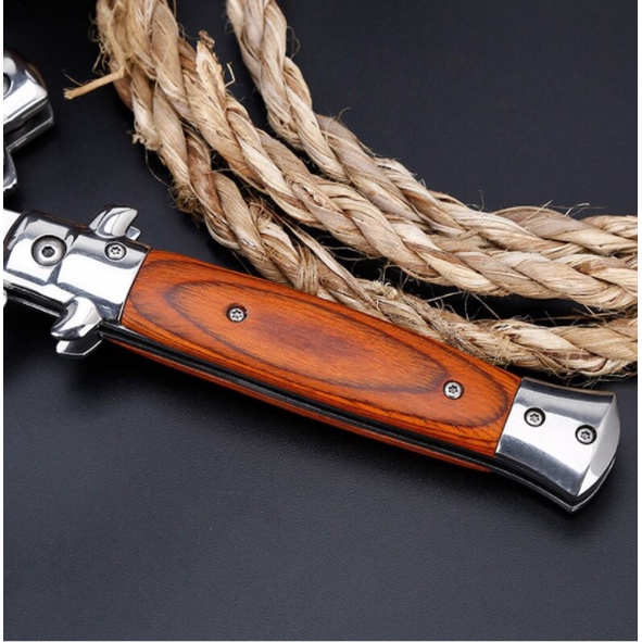 Dao Phượt Gấp Gọn Kiếm Cá Đen Nâu Cao Cấp Hutiknife