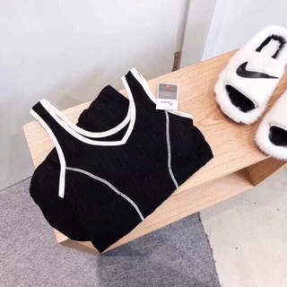 Áo Bra thun cotton có đệm ngực chiết eo ( túi zip)- AL98